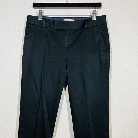 Banana Republic Straight Leg Pant Jeans Black Pleat Front Career Stretch- 4 - Picture 2 of 5